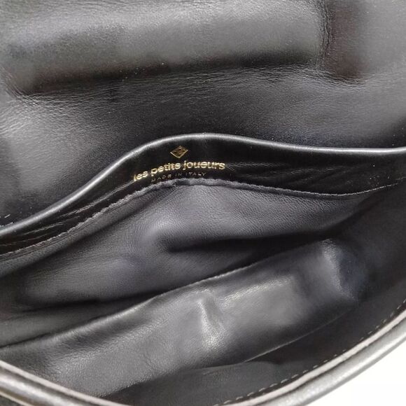 Ltd Edition les petits joueurs Small Black Velvet Leather Heart Crossbody Bag - Picture 8 of 11